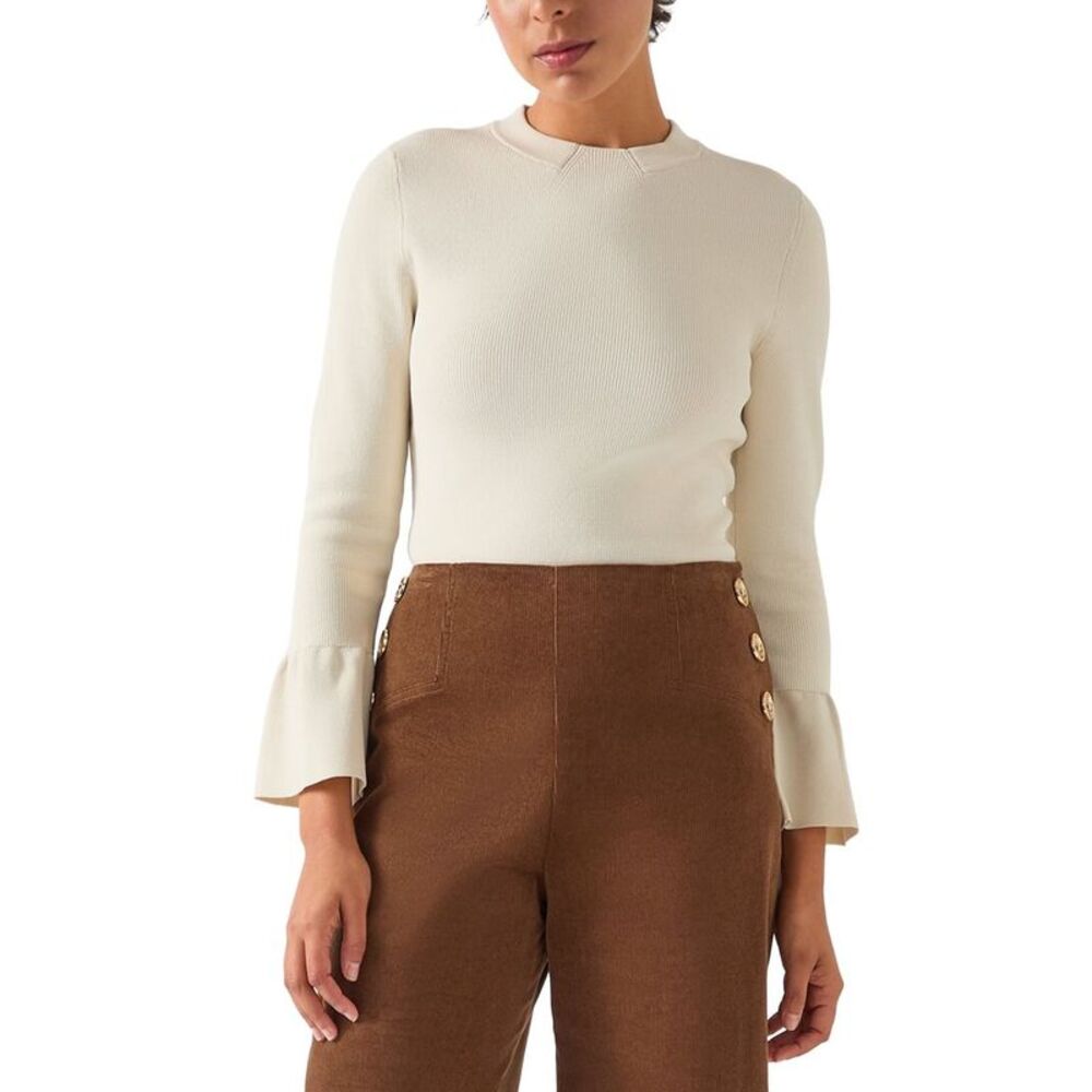 Lk Bennett Womens  Tabatha Sculptured Top, White